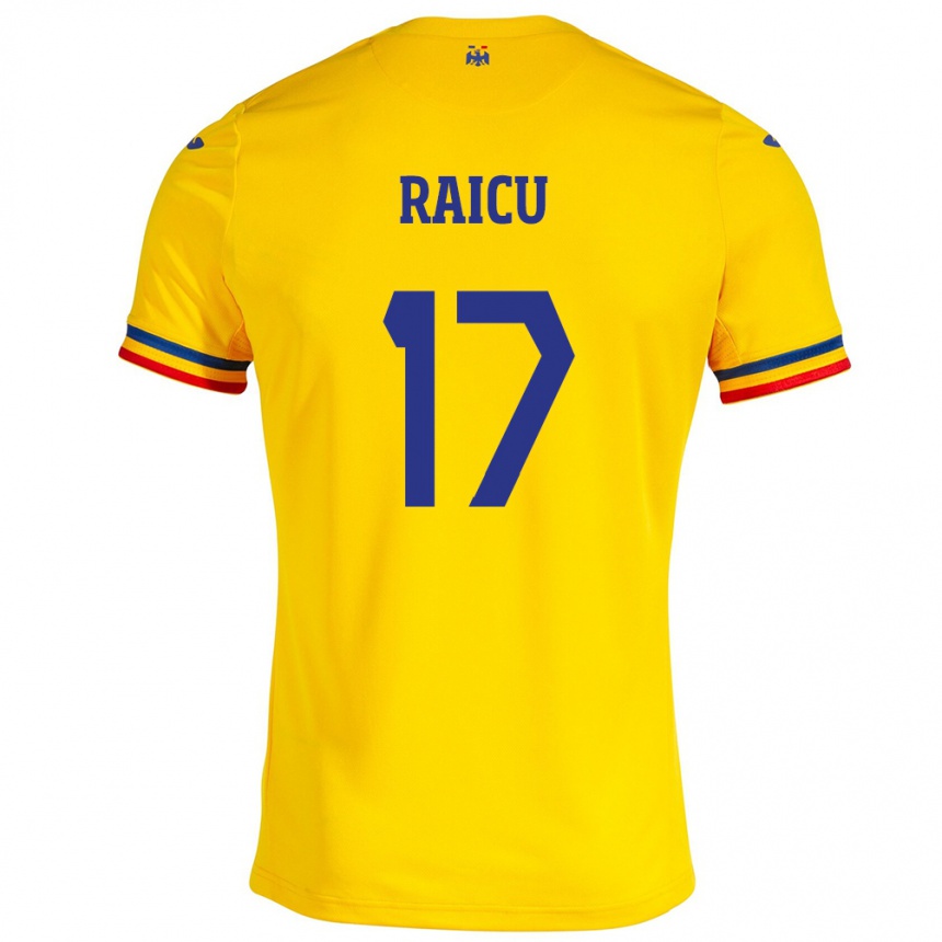 Vyrai Rumunija Alin Raicu #17 Geltona Namų Marškinėliai 24-26 T-Shirt