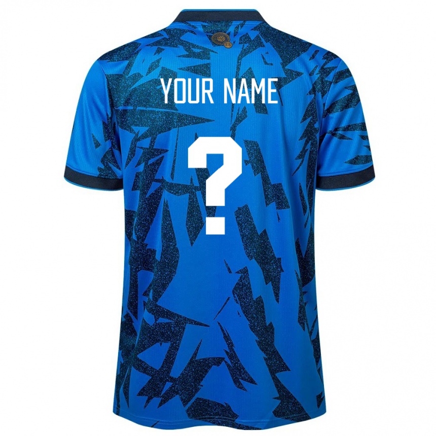 Vyrai Salvadoras Jūsų Vardas #0 Mėlyna Namų Marškinėliai 24-26 T-Shirt