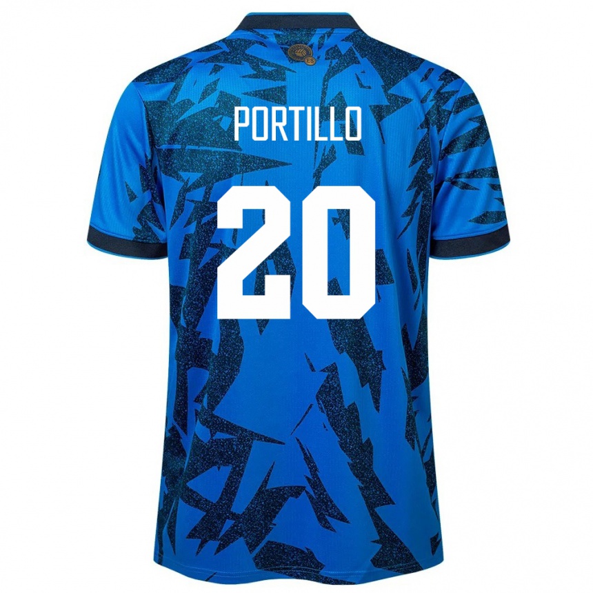 Vyrai Salvadoras Isaac Portillo #20 Mėlyna Namų Marškinėliai 24-26 T-Shirt