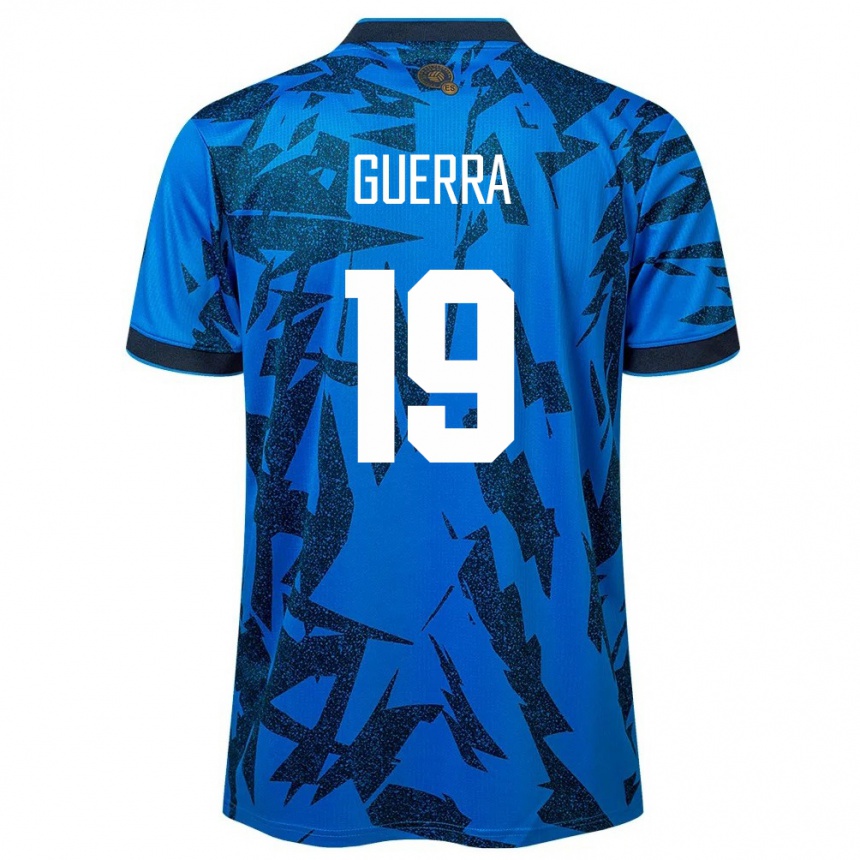 Vyrai Salvadoras Steven Guerra #19 Mėlyna Namų Marškinėliai 24-26 T-Shirt