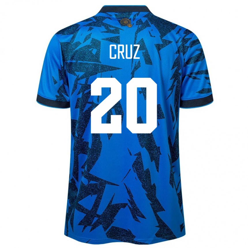 Vyrai Salvadoras Jorge Cruz #20 Mėlyna Namų Marškinėliai 24-26 T-Shirt