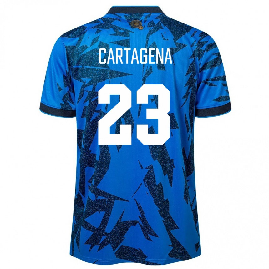 Vyrai Salvadoras Melvin Cartagena #23 Mėlyna Namų Marškinėliai 24-26 T-Shirt