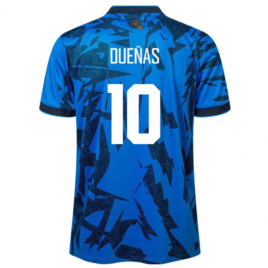 Vyrai Salvadoras Enrico Dueñas #10 Mėlyna Namų Marškinėliai 24-26 T-Shirt