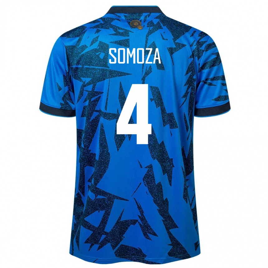 Vyrai Salvadoras Néstor Somoza #4 Mėlyna Namų Marškinėliai 24-26 T-Shirt