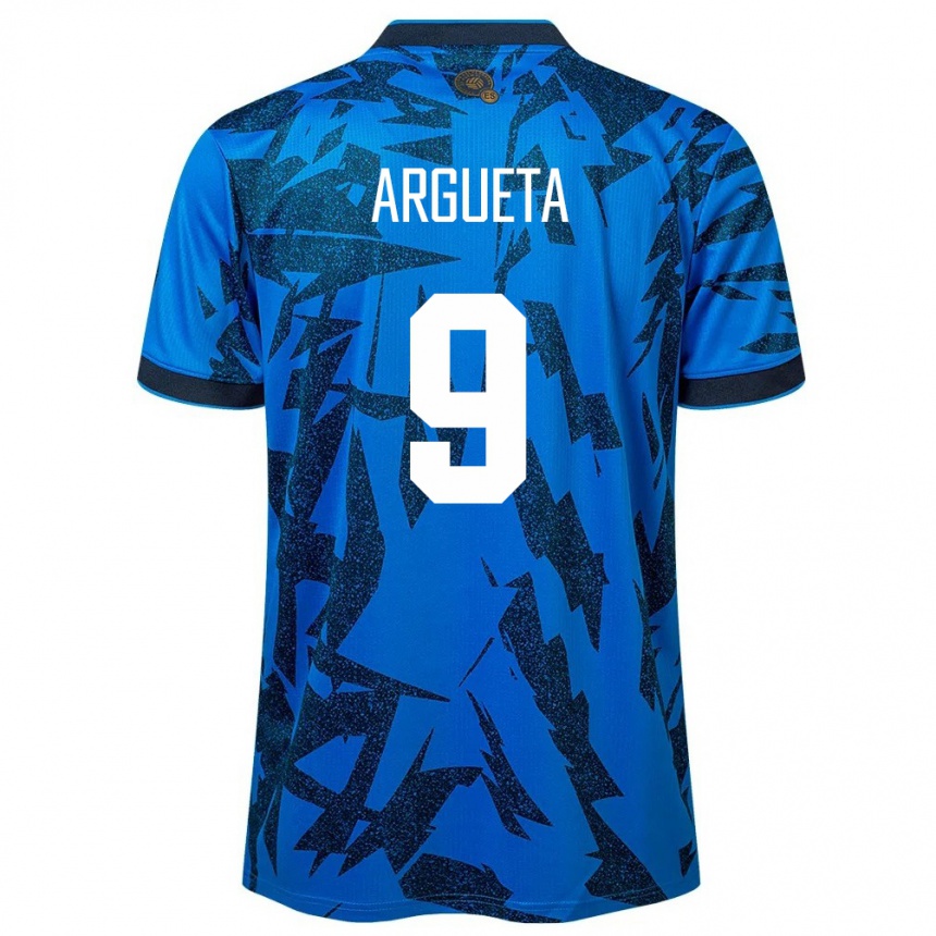 Vyrai Salvadoras Christopher Argueta #9 Mėlyna Namų Marškinėliai 24-26 T-Shirt