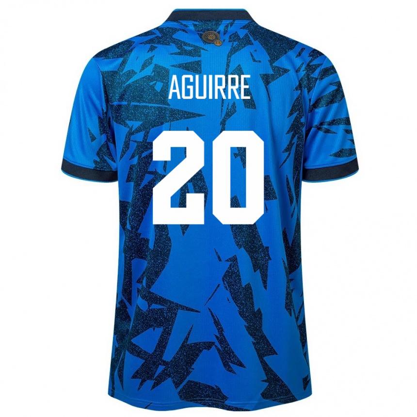 Vyrai Salvadoras Jonathan Aguirre #20 Mėlyna Namų Marškinėliai 24-26 T-Shirt