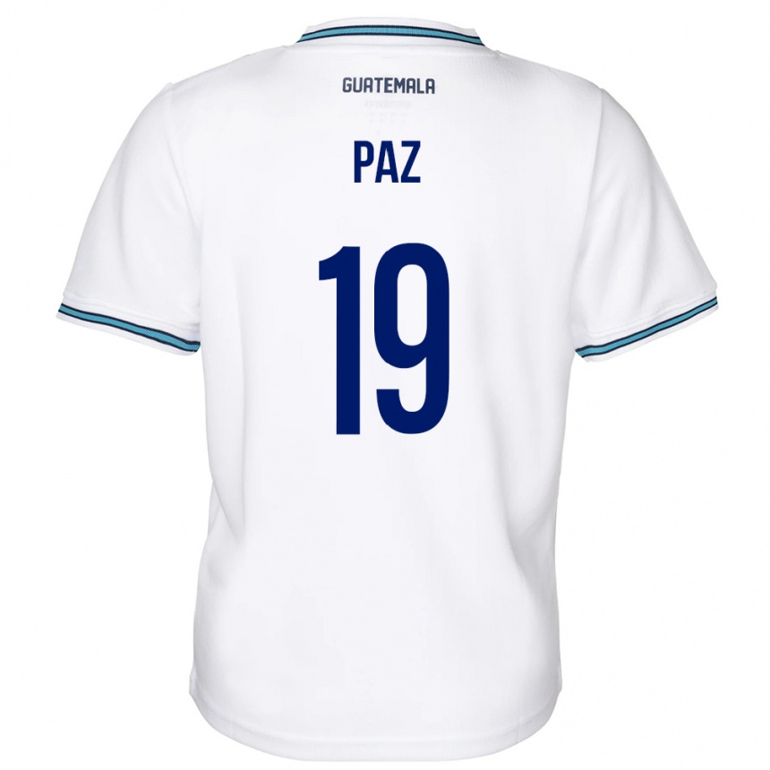Vyrai Gvatemala Vidal Paz #19 Baltas Namų Marškinėliai 24-26 T-Shirt