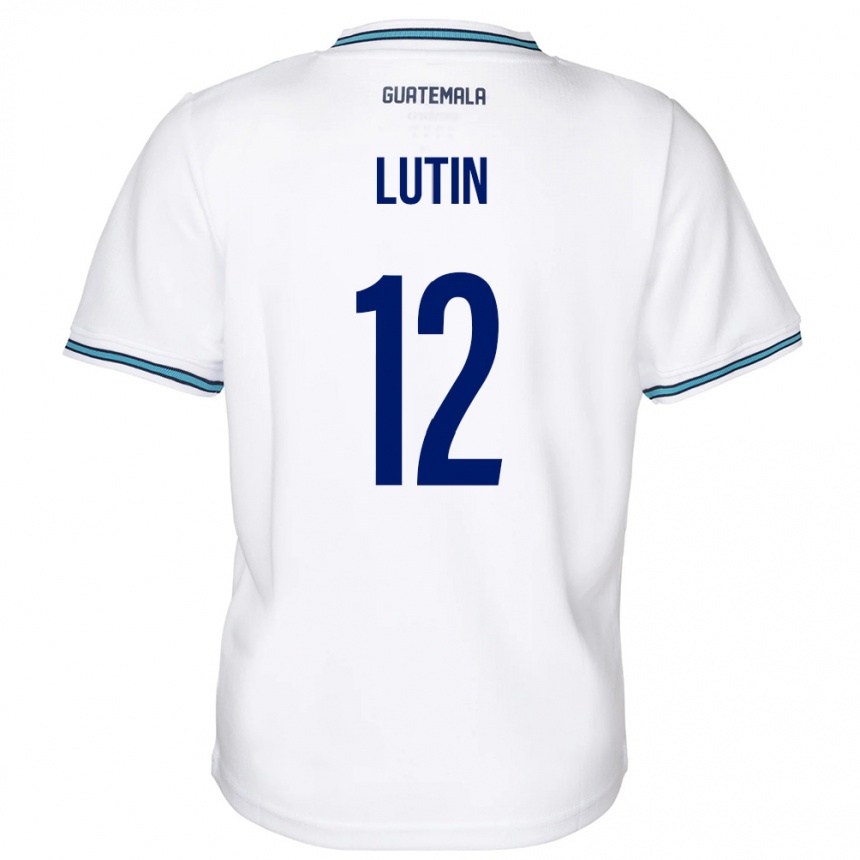 Vyrai Gvatemala John Lutin #12 Baltas Namų Marškinėliai 24-26 T-Shirt