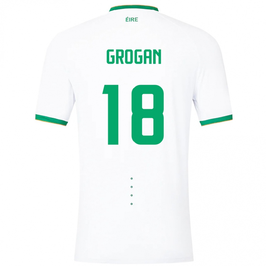 Vyrai Airijos Sala Christy Grogan #18 Baltas Išvykos Marškinėliai 24-26 T-Shirt