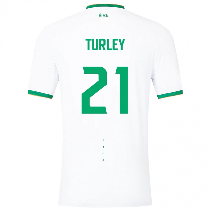 Vyrai Airijos Sala Freddie Turley #21 Baltas Išvykos Marškinėliai 24-26 T-Shirt
