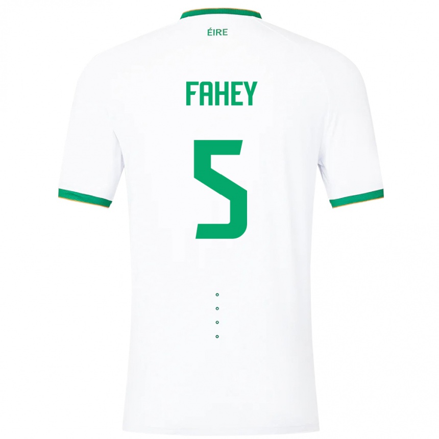 Vyrai Airijos Sala Niamh Fahey #5 Baltas Išvykos Marškinėliai 24-26 T-Shirt