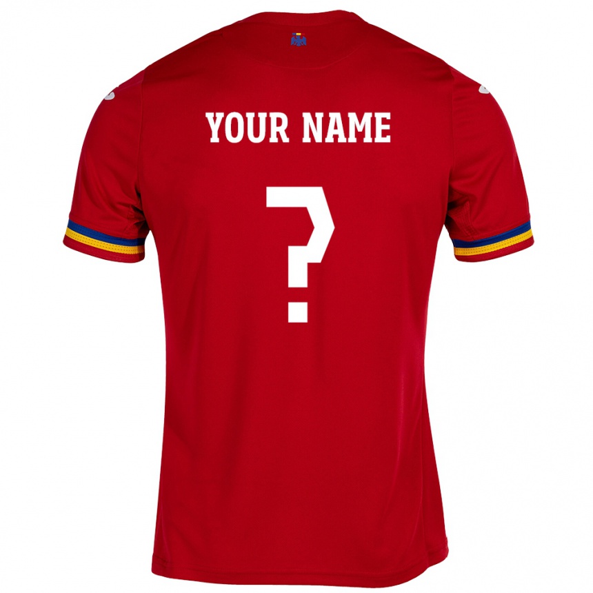 Vyrai Rumunija Jūsų Vardas #0 Raudona Išvykos Marškinėliai 24-26 T-Shirt