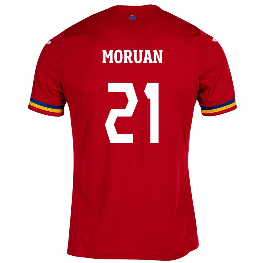Vyrai Rumunija Olimpiu Moruţan #21 Raudona Išvykos Marškinėliai 24-26 T-Shirt