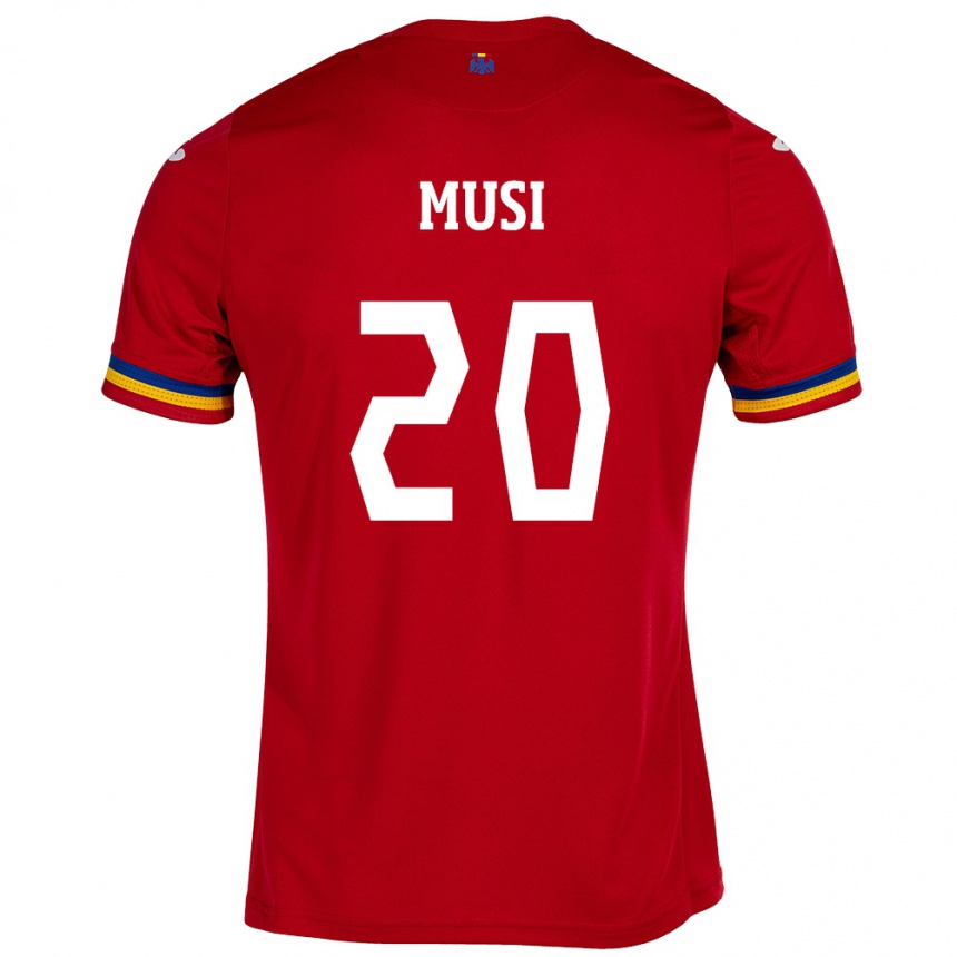 Vyrai Rumunija Alexandru Musi #20 Raudona Išvykos Marškinėliai 24-26 T-Shirt