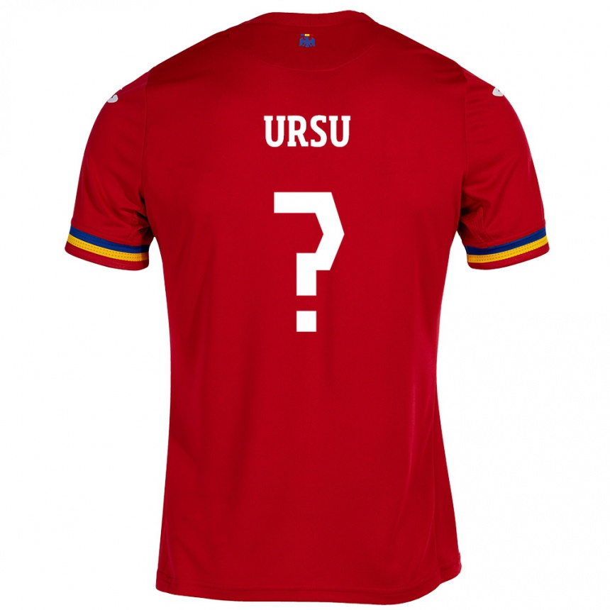 Vyrai Rumunija Eduard Ursu #0 Raudona Išvykos Marškinėliai 24-26 T-Shirt