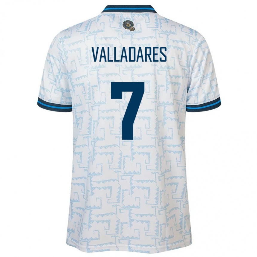 Vyrai Salvadoras Jefferson Valladares #7 Baltas Išvykos Marškinėliai 24-26 T-Shirt