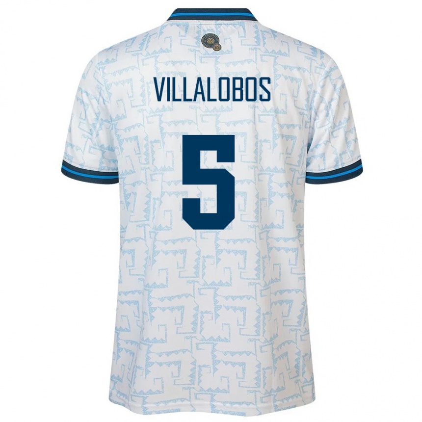 Vyrai Salvadoras Kristian Villalobos #5 Baltas Išvykos Marškinėliai 24-26 T-Shirt