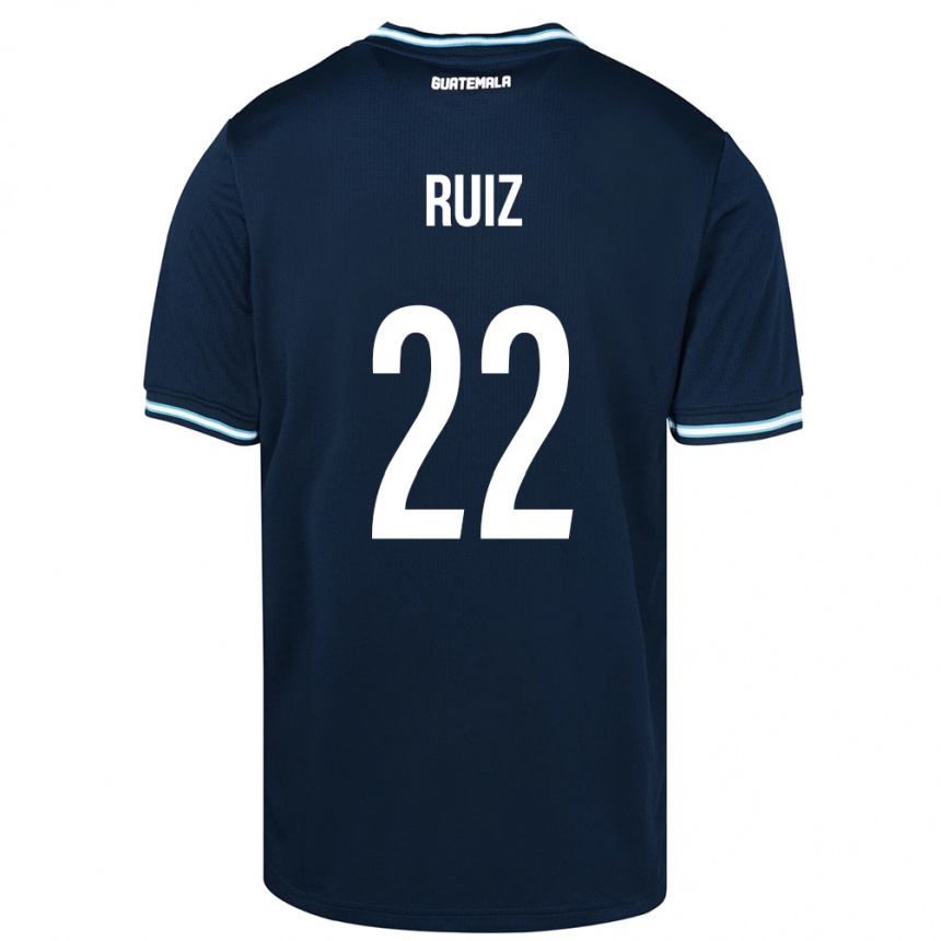 Vyrai Gvatemala Kevin Ruiz #22 Mėlyna Išvykos Marškinėliai 24-26 T-Shirt