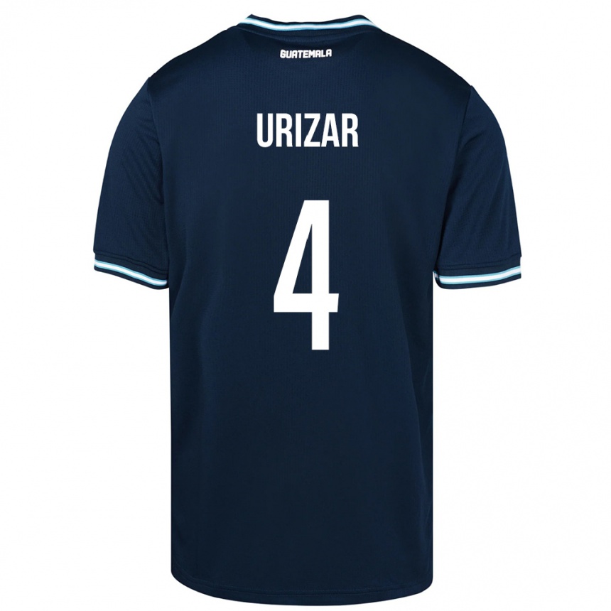 Vyrai Gvatemala Jeshua Urizar #4 Mėlyna Išvykos Marškinėliai 24-26 T-Shirt