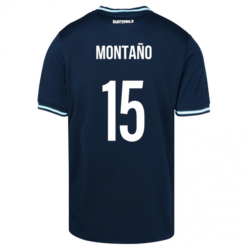 Vyrai Gvatemala Figo Montaño #15 Mėlyna Išvykos Marškinėliai 24-26 T-Shirt