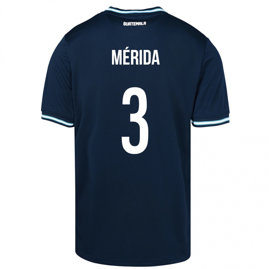 Vyrai Gvatemala Daniel Mérida #3 Mėlyna Išvykos Marškinėliai 24-26 T-Shirt