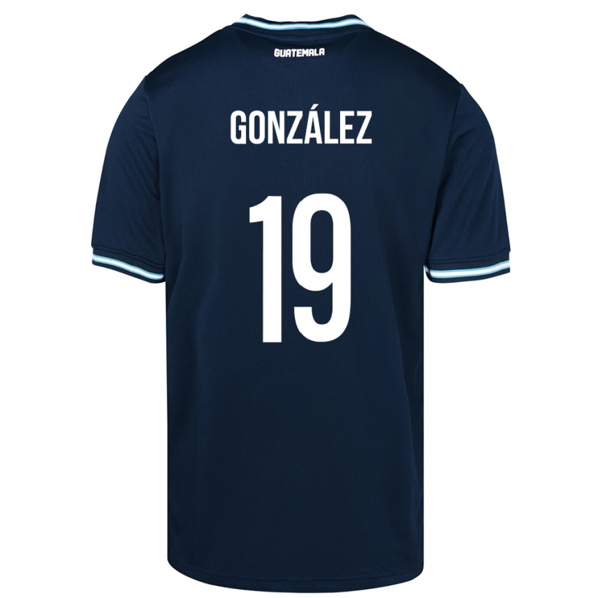 Vyrai Gvatemala Karen González #19 Mėlyna Išvykos Marškinėliai 24-26 T-Shirt