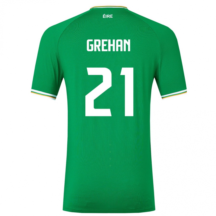 Moteriškas Airijos Sala Sean Grehan #21 Žalias Namų Marškinėliai 24-26 T-Shirt