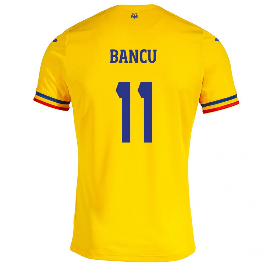 Moteriškas Rumunija Nicuşor Bancu #11 Geltona Namų Marškinėliai 24-26 T-Shirt