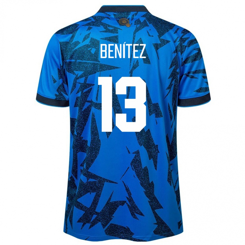Moteriškas Salvadoras Tereso Benítez #13 Mėlyna Namų Marškinėliai 24-26 T-Shirt