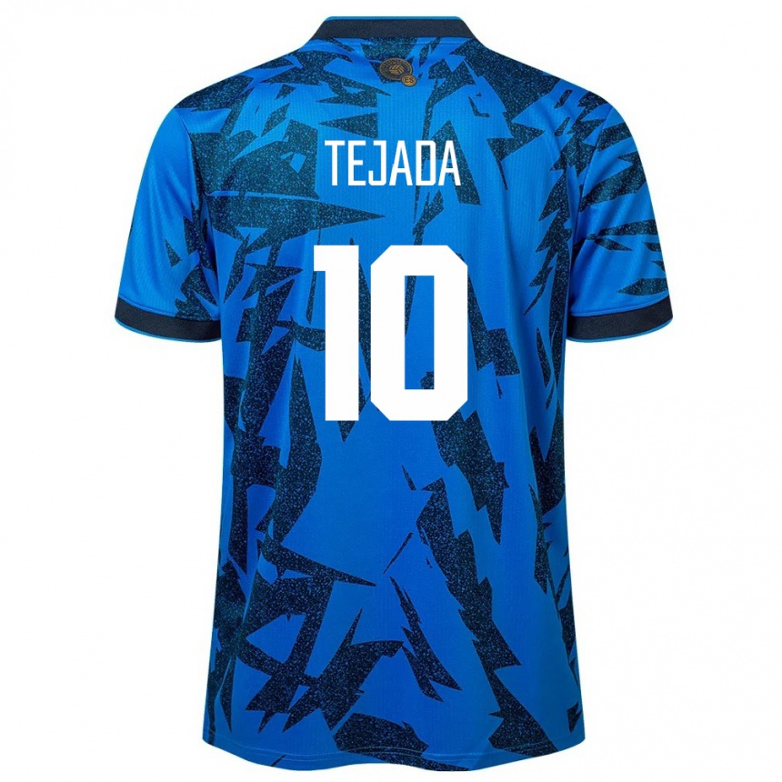Moteriškas Salvadoras Rafael Tejada #10 Mėlyna Namų Marškinėliai 24-26 T-Shirt