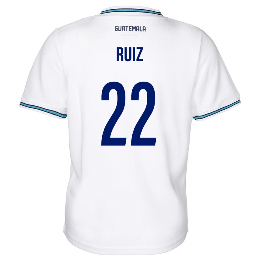 Moteriškas Gvatemala Kevin Ruiz #22 Baltas Namų Marškinėliai 24-26 T-Shirt