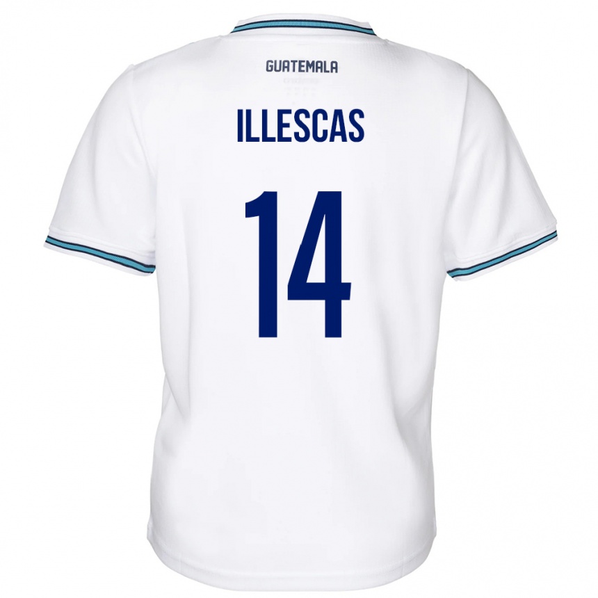 Moteriškas Gvatemala Kevin Illescas #14 Baltas Namų Marškinėliai 24-26 T-Shirt