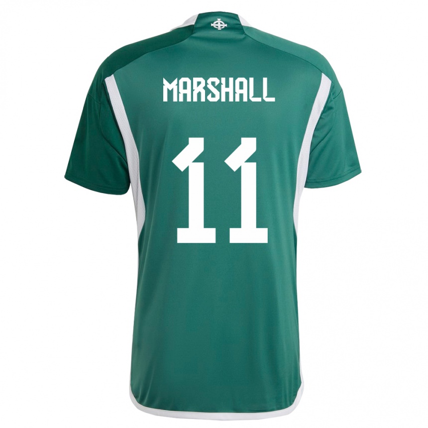 Moteriškas Šiaurės Airija Callum Marshall #11 Žalias Namų Marškinėliai 24-26 T-Shirt