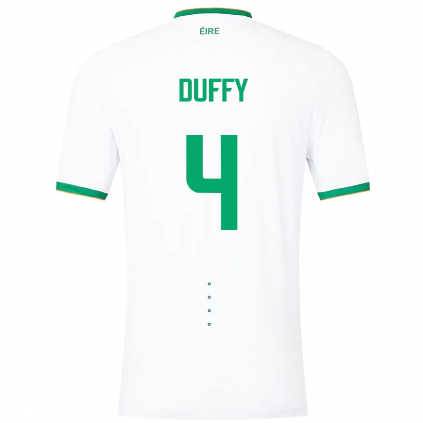 Moteriškas Airijos Sala Shane Duffy #4 Baltas Išvykos Marškinėliai 24-26 T-Shirt