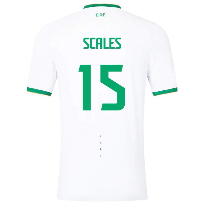 Moteriškas Airijos Sala Liam Scales #15 Baltas Išvykos Marškinėliai 24-26 T-Shirt