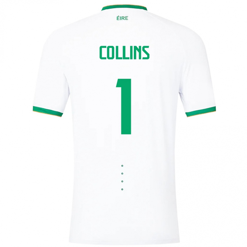 Moteriškas Airijos Sala Joe Collins #1 Baltas Išvykos Marškinėliai 24-26 T-Shirt