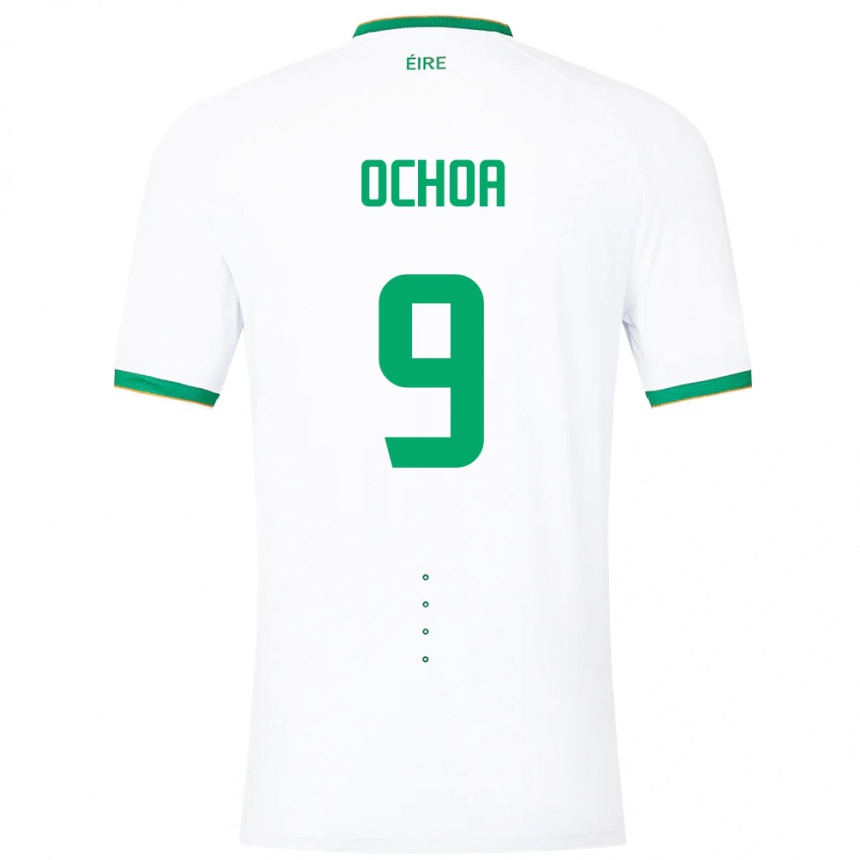 Moteriškas Airijos Sala Aarón Ochoa #9 Baltas Išvykos Marškinėliai 24-26 T-Shirt