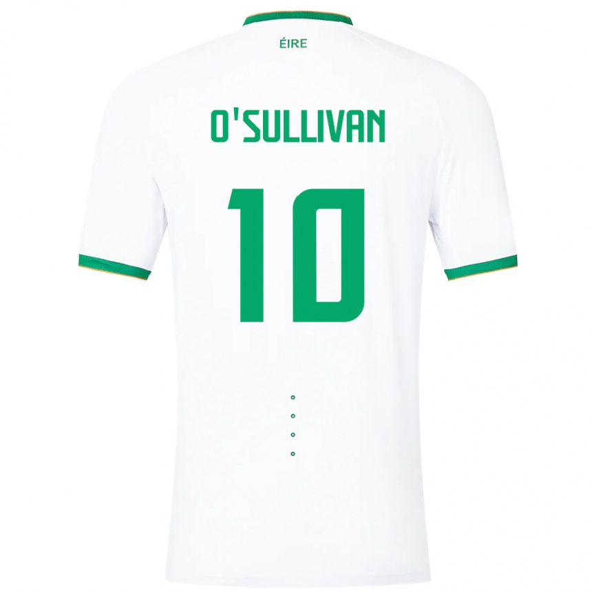 Moteriškas Airijos Sala Denise O'sullivan #10 Baltas Išvykos Marškinėliai 24-26 T-Shirt