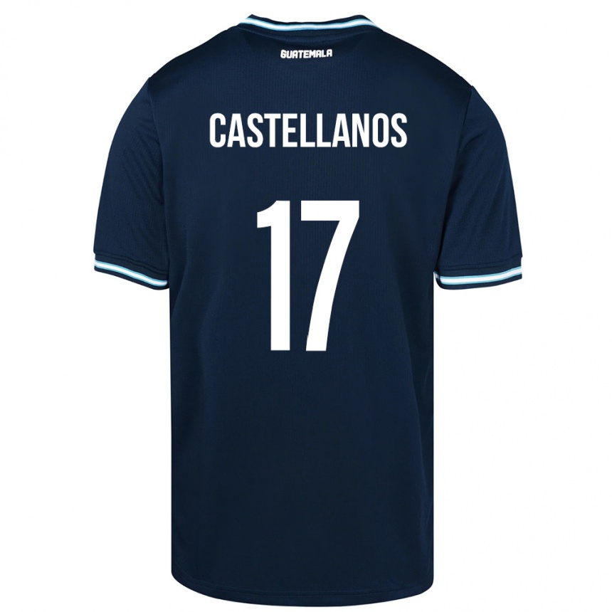 Moteriškas Gvatemala Óscar Castellanos #17 Mėlyna Išvykos Marškinėliai 24-26 T-Shirt