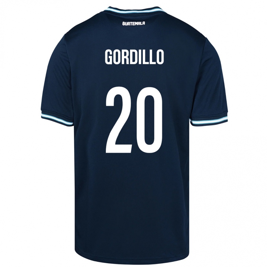Moteriškas Gvatemala Gerardo Gordillo #20 Mėlyna Išvykos Marškinėliai 24-26 T-Shirt