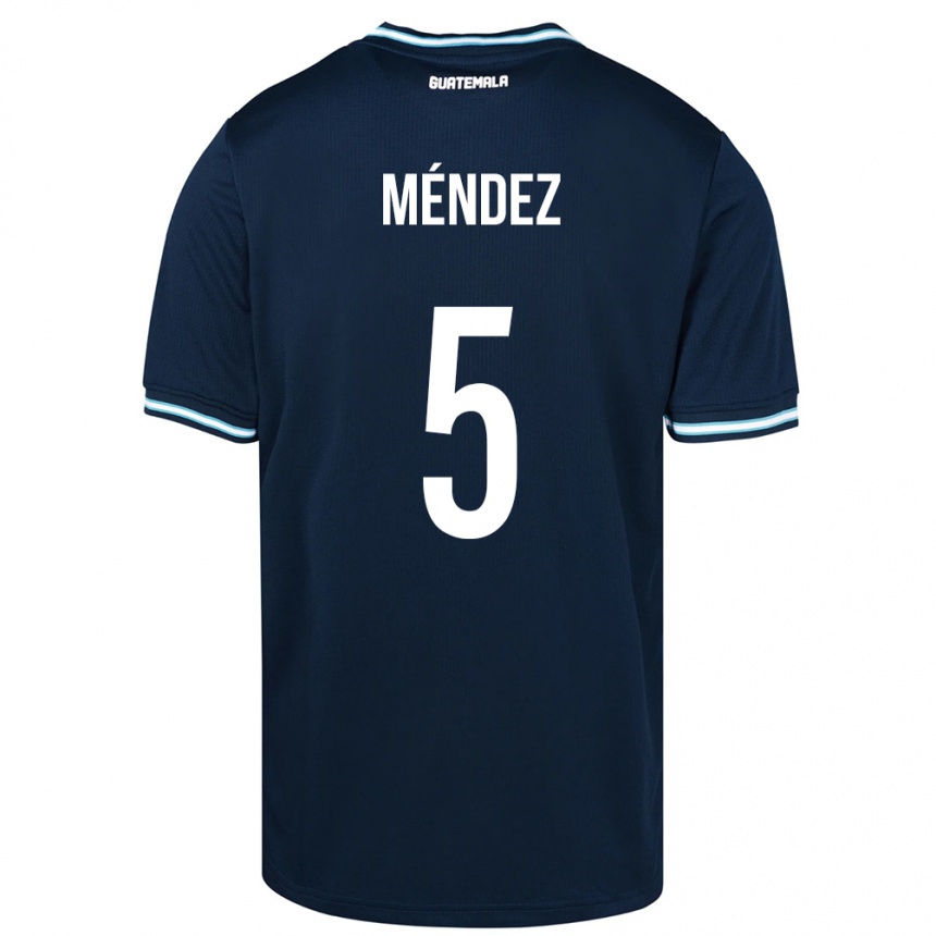 Moteriškas Gvatemala Diego Méndez #5 Mėlyna Išvykos Marškinėliai 24-26 T-Shirt