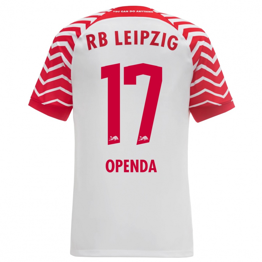 Vaikiškas Loïs Openda #17 Baltas Namų Marškinėliai 2023/24 T-Shirt