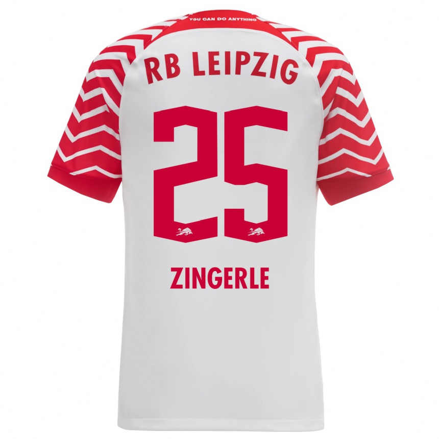 Vaikiškas Leopold Zingerle #25 Baltas Namų Marškinėliai 2023/24 T-Shirt