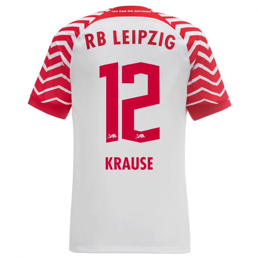 Vaikiškas Arno Krause #12 Baltas Namų Marškinėliai 2023/24 T-Shirt