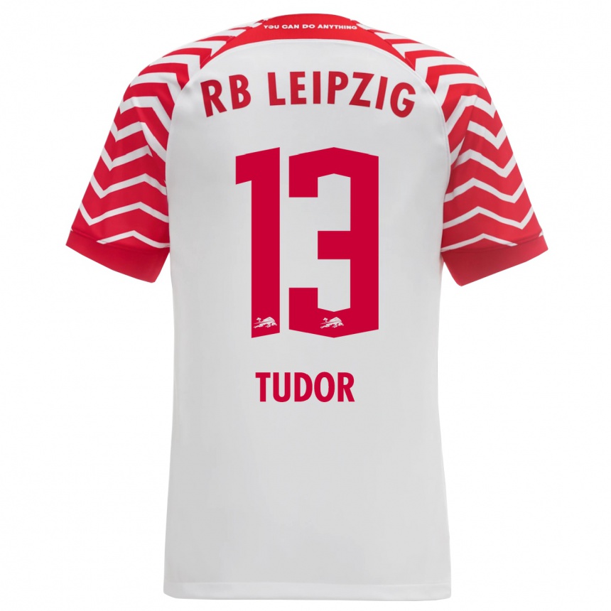 Vaikiškas Aaron Tudor #13 Baltas Namų Marškinėliai 2023/24 T-Shirt