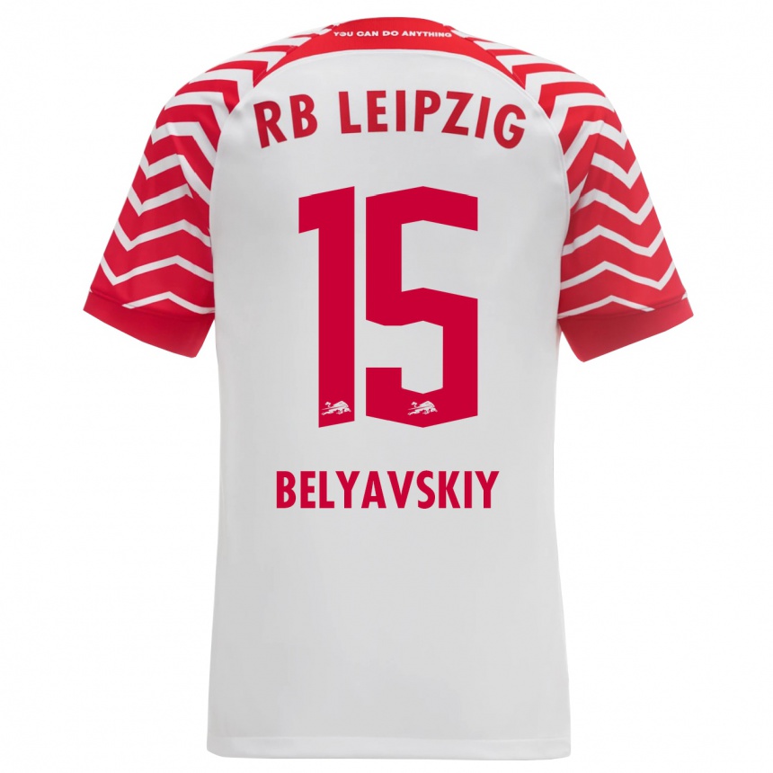 Vaikiškas David Belyavskiy #15 Baltas Namų Marškinėliai 2023/24 T-Shirt