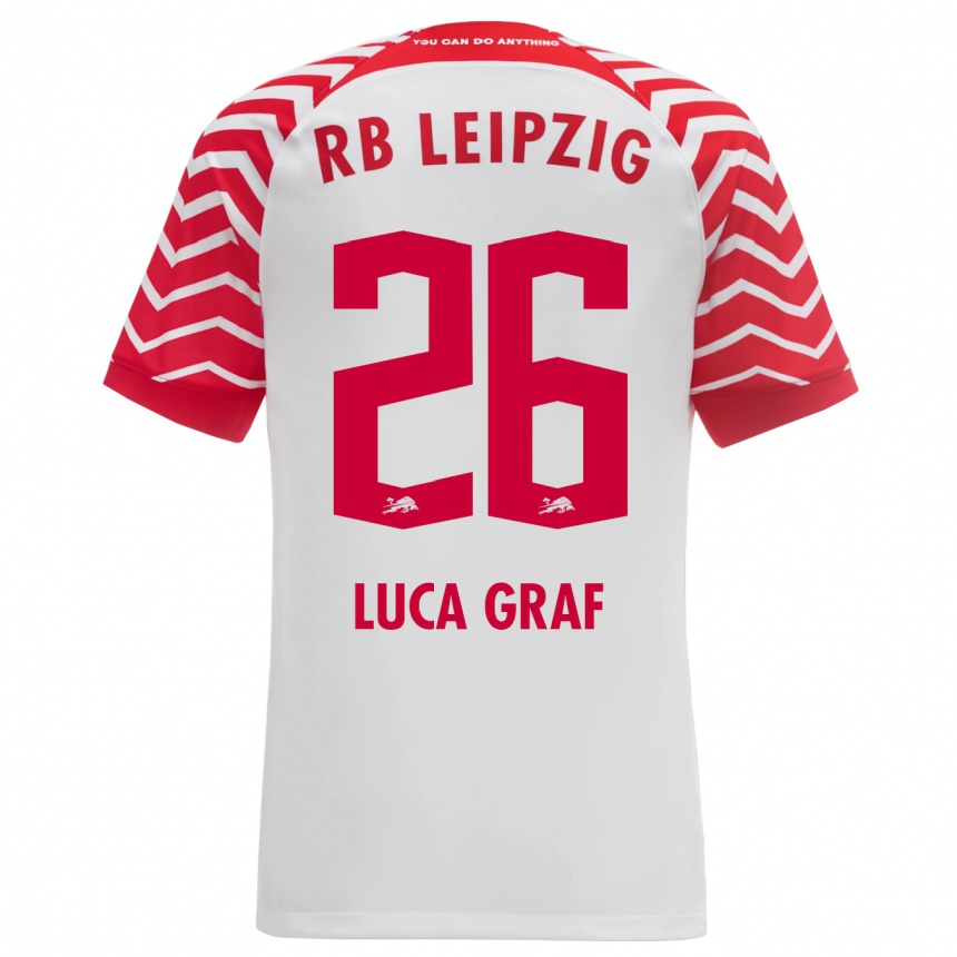 Vaikiškas Luca Marie Graf #26 Baltas Namų Marškinėliai 2023/24 T-Shirt