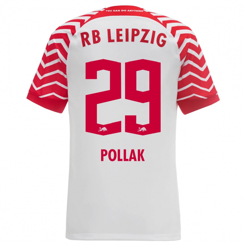 Vaikiškas Julia Pollak #29 Baltas Namų Marškinėliai 2023/24 T-Shirt