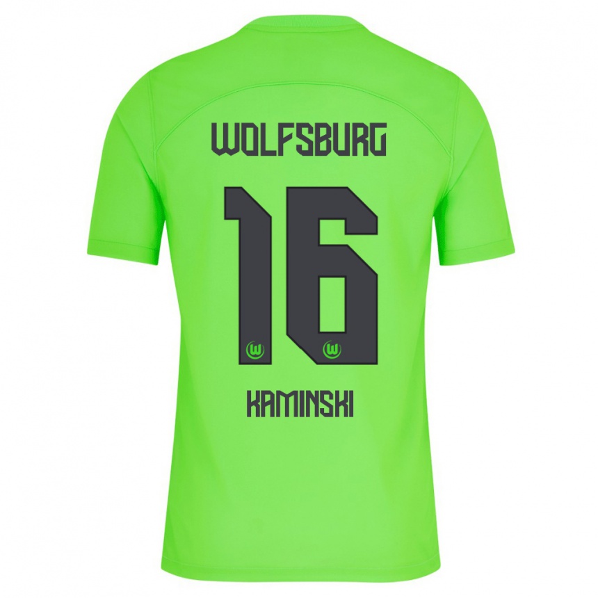 Vaikiškas Jakub Kaminski #16 Žalias Namų Marškinėliai 2023/24 T-Shirt