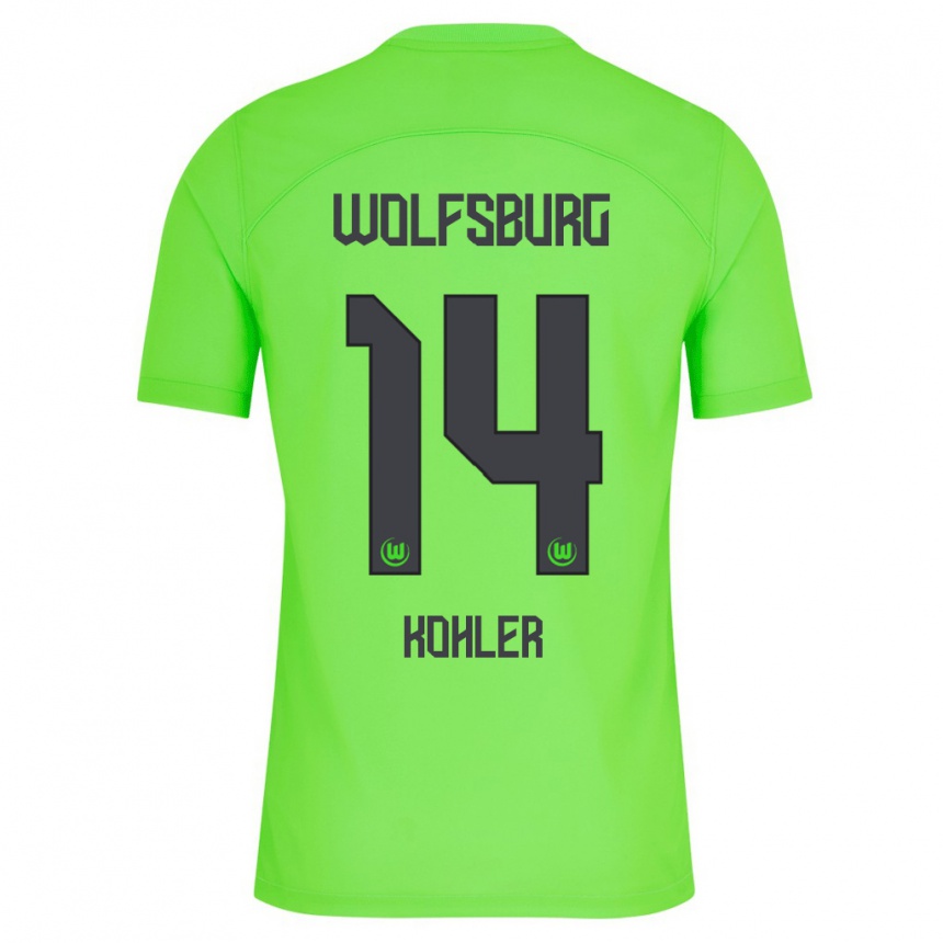 Vaikiškas Leonard Köhler #14 Žalias Namų Marškinėliai 2023/24 T-Shirt